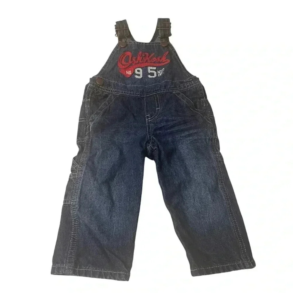 Osh Kosh B’gosh no 95 NYC vestbak overalls Youth snap button 12 Months Unisex